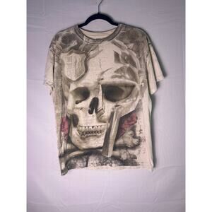 Vintage MMA Elite Black White Grunge Emo Y2K Cyber Punk T-shirt Mens Size Medium